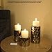 Hosley Silver Metallic Finish Pillar Holders, 3