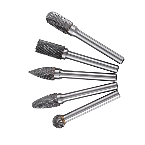 Kit de 5 fresas de carburo 6mm mango 10mm cabeza miniatura 3