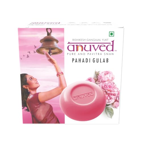 Image of Anuved Fragrance Combo | Pack of 3 | 125 Grams Each | Herbal Soaps Kewda, Astagandha, Pahadi Gulab for Refreshing & Revitalizing, Paraben Free, Cruelty Free