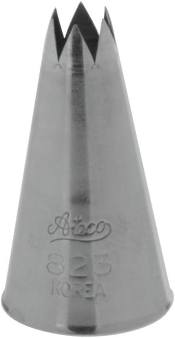 Ateco # 823Punta de estrella abierta Pastry .31"Apertura DIAMETER- Acero Inoxidable por ATECO