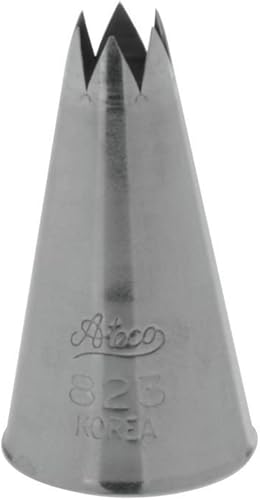 Ateco # 823Punta de estrella abierta Pastry .31"Apertura DIAMETER- Acero Inoxidable por ATECO