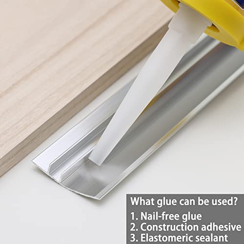 Trimold Aluminum Floor Transition Strip, Suitable For Doorways Threshold Ramp Tile Laminate Planks, Bridge The Height Between 0.2-0.5 Inch (3Ft X 1.7In, Matte Silver) #TOP5