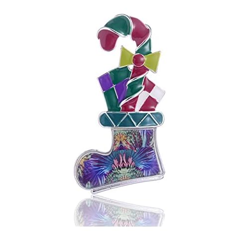 LPOK 2PCS Enamel Alloy Brooch Pins Father Christmas Tree Sock Snowman Accessories Scarf Clips Jewelry Brooches for Women-BO9194SIBE,b Cover