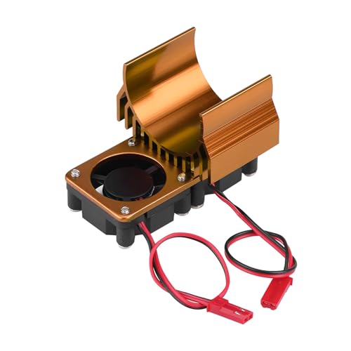540/550 RC Motor, Efficient Cooling Motor Heat Sink With Cooling Fan for 1/10 Scale Electric RC Car (Gold)