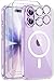 ivencase Magnetic for iPhone 17 Case with 2 Pack Screen Protector and 2 Pack Camera Lens Protector, Compatible with MagSafe, Shockproof Protective Clear Back Phone Case for iPhone 17 6.3 Inch -Clear