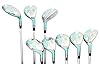 Majek Seafoam Teal Ladies Golf Hybrids Irons Set New Womens Best All True Hybrid Ultra Light Weight Forgiving Woman Complete Package Includes 4 5 6 7 8 9 PW SW All Lady Flex Utility Clubs