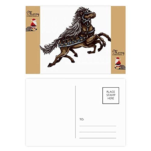 Carte postale de remerciement cheval au galop en lot de 20 pièces pour correspondance