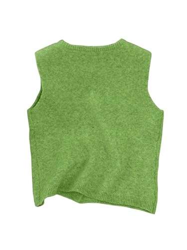 Image of RoseSeek Women's Button Down Sweater Vest Sleeveless Crewneck Knit Outerwear Old Money Knitwear