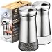Salt and Pepper Shakers - Spice Dispenser with Adjustable Pour Holes - Stainless Steel & Glass -Set of 2 Bottles By Smart House Inc