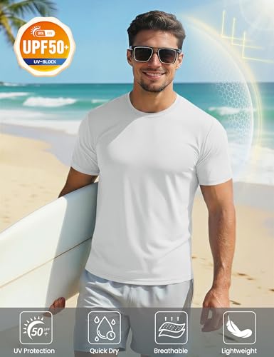 Image of MAGCOMSEN Men's Short Sleeve T-Shirt Quick Dry UPF 50+ Athletic Running Workout Fishing Top Tee Performance Shirts