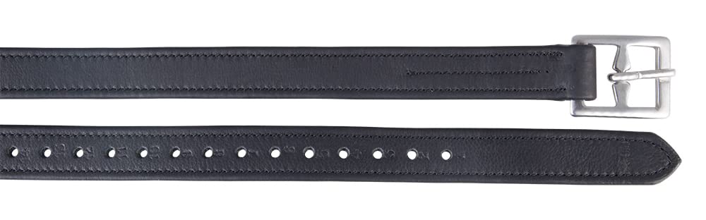PFIFF 102697 Steigbügelriemen Noble, Leder Riemen Steigbügel Schwarz 170 cm