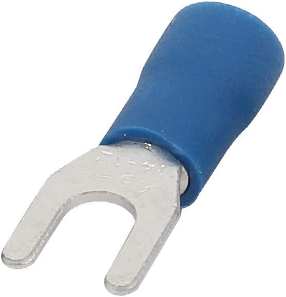 New Lon0167 200Pcs AWG14-12 Featured U-Type SV3.5-4 Insulated reliable efficacy Spade Wire Crimp Terminal Connector Blue(id:146 46 9e1)