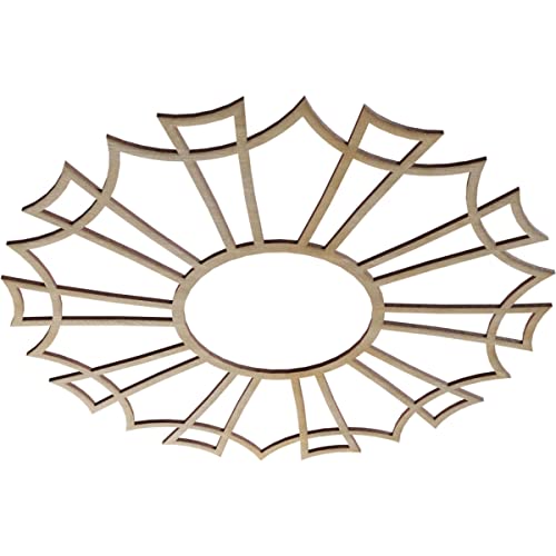 Image of Ekena Millwork 24 inchOD x 8 1 /2 inchID x 1 /4 inchT Augustus Wood Fretwork Pierced Ceiling Medallion, Hickory