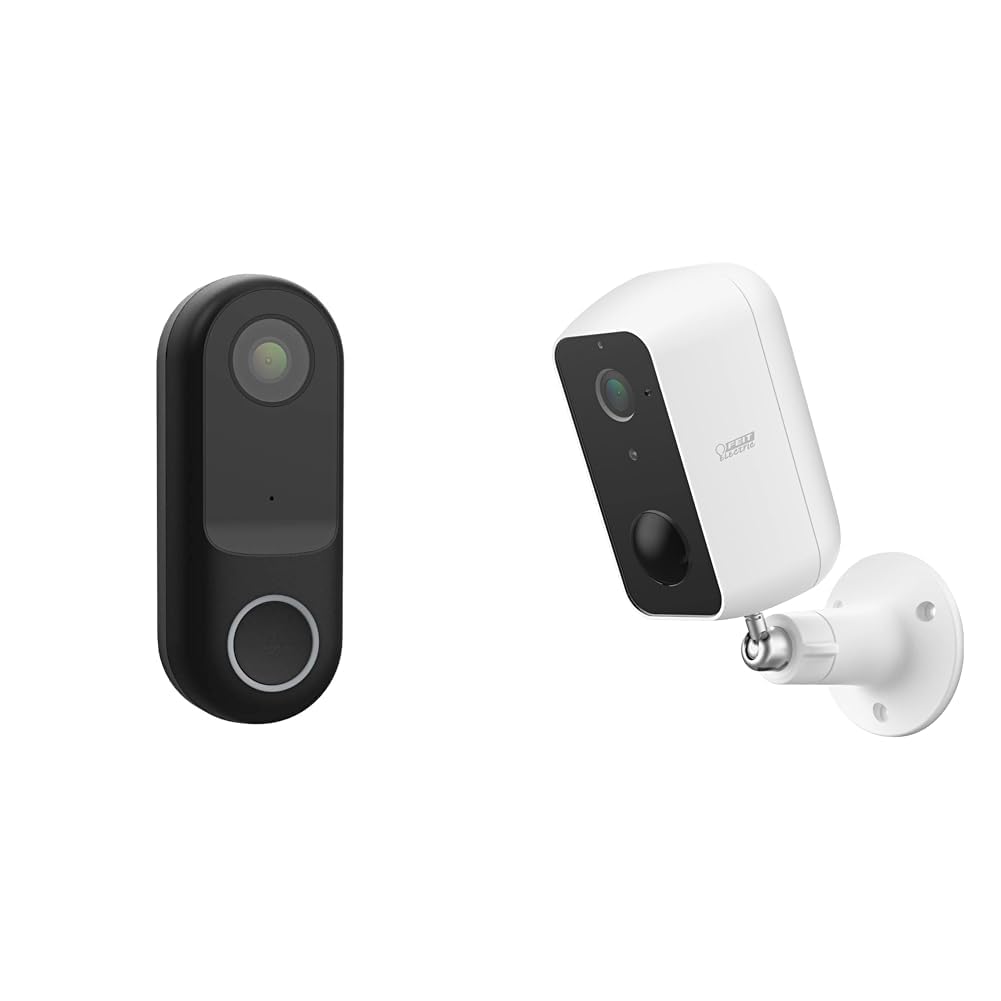 Feit Electric Doorbell Camera, Wireless Video Doorbell, 2.4 GHz WiFi, No Hub, Two-Way Audio, Motion Detection, Night Vision, 1080p HD, Micro SD Card Storage, Hardwired, CAM/Door/WiFi