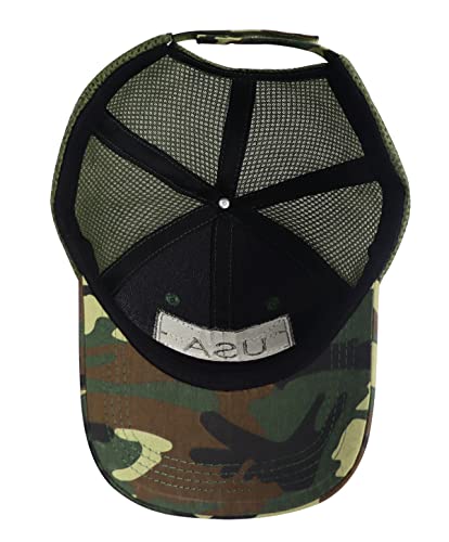 Xucamty American Flag Hats For Men Women, Usa Military Camo Trucker Baseball Cap, Funny Camouflage Hunting Hat, Adjustable Us Patriotic Decorations, Retirement Birthday Gifts For Family Friends #TOP3
