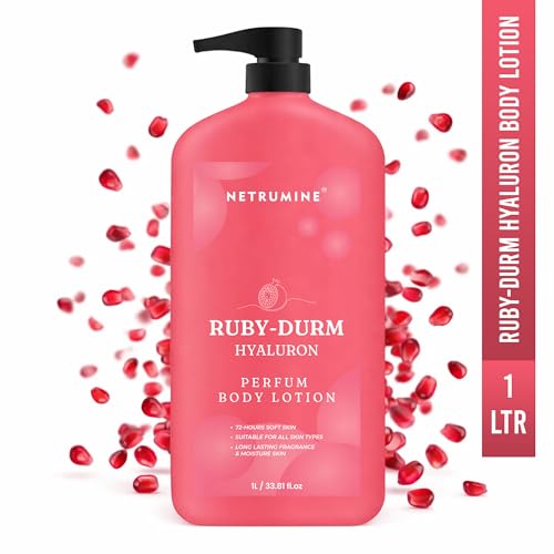 Image of Ruby Durm Hyaluron Perfume Body Lotion 1L. Hydrating Body Lotion With Hyaluronic Berry Extracts Deep Moisturizing Lotion For Dry Skin Lightweight Non Greasy For Men Women | 1L (Pack Of 1)