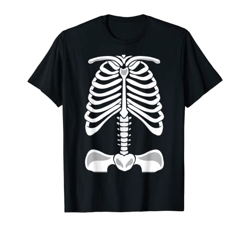 Radiografía de rayos X Divertido Halloween Esqueleto Disfraz Hombres Mujeres Camiseta