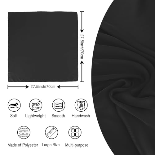 27.5" Square Silk Like Scarf for Women, Satin Head Scarf for Women's Hair, Neck Scarf, Hair Scarf for Women2
