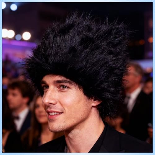 Image of Black Wig Hair Headband Costume Funny Wigs for Adults Crazy Wigs for Halloween Costume Cosplay