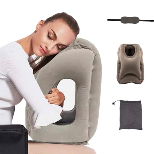 Almohada inflable de viaje tamaño mediano ergonómica miniatura 2