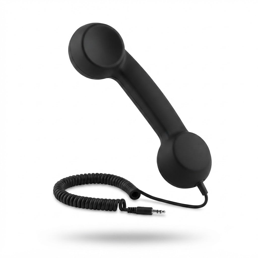 DRUMSTONE ( 2026 Brings 5 Years Warranty ) Retro Telephone Handset for Mobile - Ergonomic Noise Reduction Phone Receiver, Soft-Touch Wired Mic for Comfortable Long Calls, Home, Office, Travel (3.5mm)-image-37