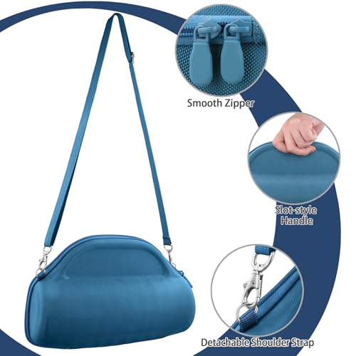 Image of co2CREA Case for JBL Charge 6 Portable Bluetooth Speaker, Blue | High-Density Foam Padding, Reinforced Handle, Detachable Shoulder Strap, Compact Lightweight Design, Dust Protection