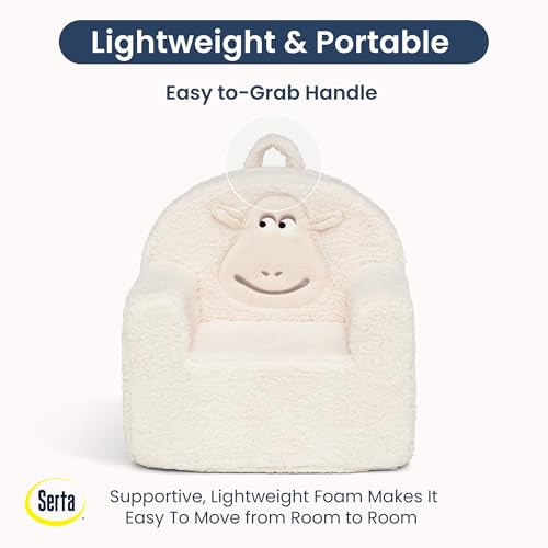 Delta Children - Serta Counting Sheep Kids Sherpa Foam Chair, Cream - image 6