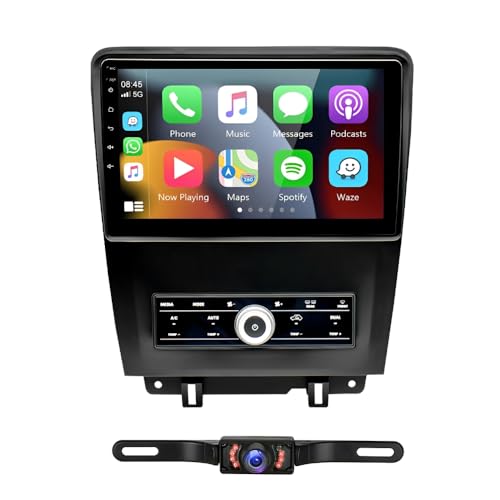 10'' Wireless& Wired Car Stereo, Android 13.0 HD Touchscreen with CarPlay & Android Auto for Ford Mustang 2010-2014, Backup AHD Camera/Bluetooth/GPS/MIC 2GB +32GB