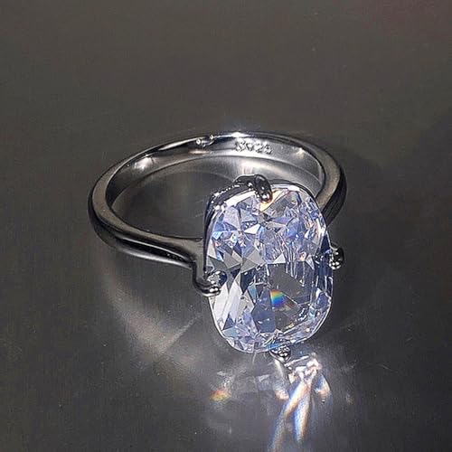 White Gold Plated White Square Cubic Zirconia Engagement Rings Wedding Bridal Band Promise Rings Evening Parties Anniversary Valentine's Day Gifts Eternity Bands for Women