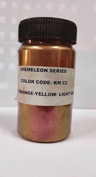Pearl Chameleon Paint, Color Shift Paint Pigment - For Any Custom Paint, Powder Coat, or Epoxy Coating (10g, Orange, Yellow, Light Green)