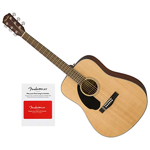 Fender CD 60S Dread LH Guitare acoustique naturelle avec carte prépayée Fender Play - Les Beatles, Paul McCartney, John Lennon, RIngo Starr, George Harrison Fender CD 60S Dread LH Guitare acoustique naturelle avec carte prépayée Fender Play