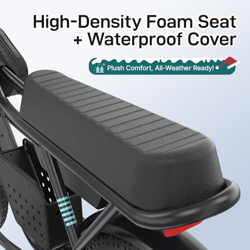 Gotrax R7 Electric Bike for Adults, 750W Motor, 25mph, Max 45-Mile Range, 20″ Fat Tire, UL Certified, 48V Removable Battery, Oversized Padded Seat, Basket&Frame Bag, Easy Assembly for City&All-Terrain