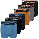 O'Neill Herren Boxershort Uni Sport Boxer M L XL XXL 95% Baumwolle Männer Trunk Unterhose ohne Eingriff 6er Pack Schwarz Rot Blau, Gr:XXL, Farbe:Black Blue (7001P) & Dark Grey Black (7005P)