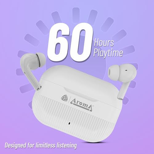 Image of AROMA TWS20 Sonic V5.4 Upto 60Hr Playtime* ENC Dual Paring Fast Charging, Heavy Bass Bluetooth