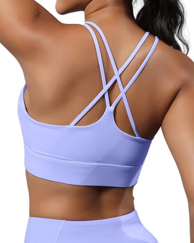 Image of Grace Form Sports Bra for Women Strappy Medium Support Push Up Padded Sports Bra for Running Workout Bra Yoga Bra