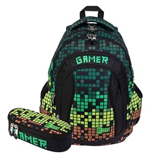 KiddiBex BP04 Schultaschen-Set 2-teilig Gamer