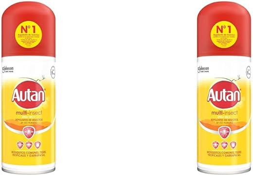 Autan Protection Plus Repelente de Mosquitos en Spray - Protege de mosquitos, moscas y garrapatas, 100ml, Loción (Paquete de 2)