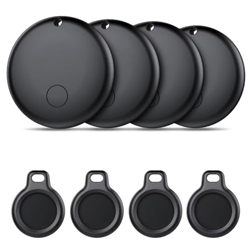 Image of Android Air Tracker, Bluetooth Tracker Tags, Work with Google's Find Hub(Android), Smart Tags for Luggage, Wallet, Vehicles, Keys (Not for iOS) 4 Pack Black