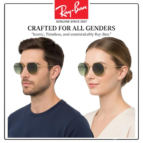 Image of Ray-Ban RB3565 JACK Square-Round Shaped Sunglasses for Men & Women with Official RAYBAN Eyewear Kit