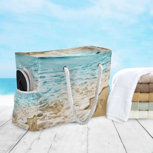 Image of senya Large Beach Bags Totes Swim Canvas Tote Shoulder Bag Water Resistant Bags for Gym Travel Daily