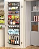 VyGrow Over the Door Pantry Organizer, 8-Tier Over the Door Organizer with Adjustable Basket, Pantry Door Organization for Pantry Kitchen Storage Room Spice Rack, Black