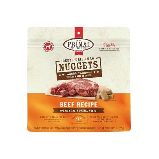 Primal Freeze Dried Raw Dog Food Nuggets, Beef, Complete & Balanced Meal, Also Use as Topper or Treat, Premium, Healthy, Grain Free, High Protein Raw Dog Food, 5.5 oz