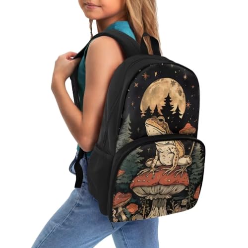 Lunch Backpack for Women Men,Frog Mushroom 16.9 inch Laptop Backpack, Large Computer Backpack with Lunch Compartment, Insulated Backpack Lunch Bag for Work Travel4