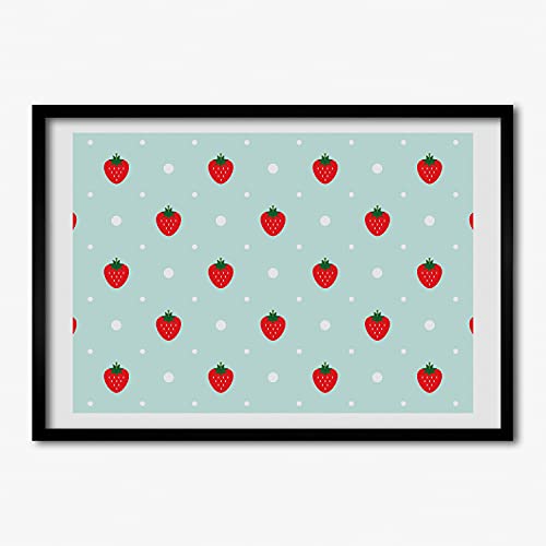 Cadre photo affiche 70x50 cm Tulup et grand tableau cadre en bois motif fraises modernes