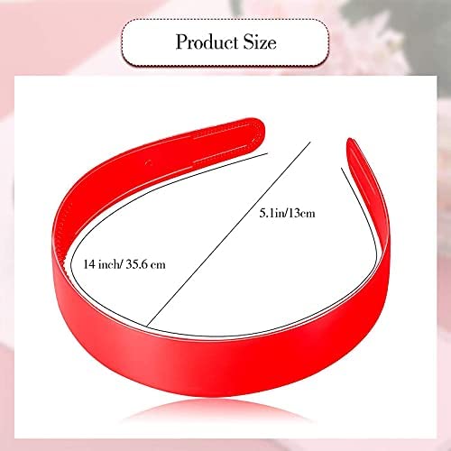 Image of 3 Pieces 1 Inch Wide Plastic Headbands with Teeth Plain Hard Plastic Hairband Non-Slip Craft Headband Hoops for Women Girls DIY Hair Accessories (Black, White, Red)