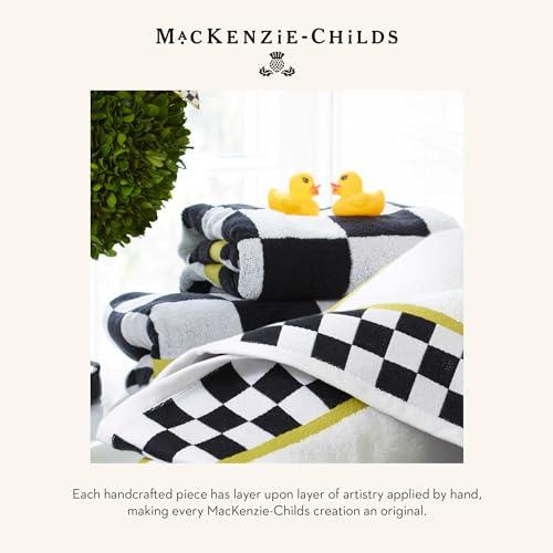 Image of MACKENZIE-CHILDS Cotton Hand Towel, Black-and-White Courtly Check