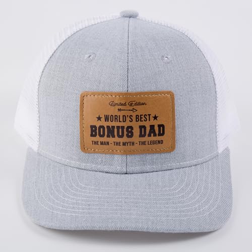 Image of Men's Hat Gifts - Men Cap Gifts for Christmas Father's Day Birthday Trucker Hat Leather Pattern Baseball Cap