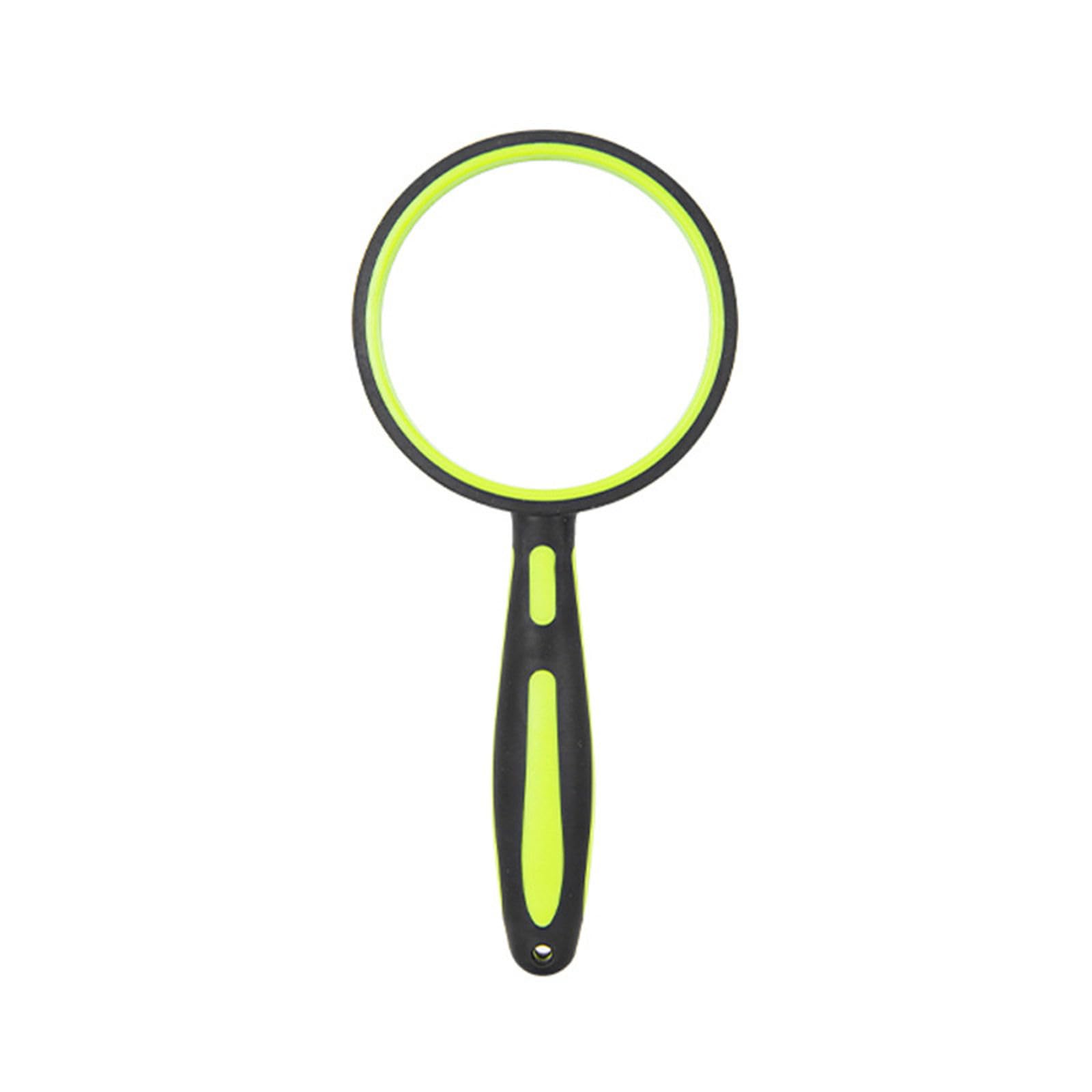 5-10X Magnification Handheld Magnify Glass with Nonslip Rubber Handle Kids Senior Magnifier Tool for Everyday Tasks Rubber Handle Magnifier