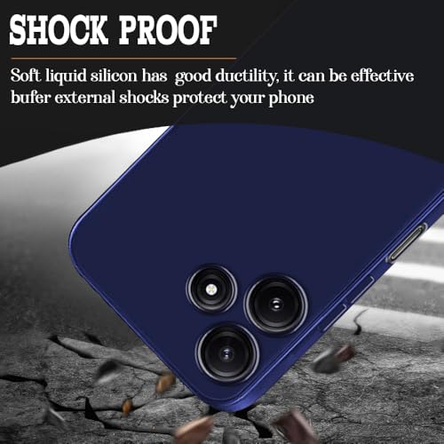 Image of Back Cover for Mi Redmi 12 5G / Poco M6 Plus 5G | Full Camera Protection | Premium Liquid Silicon Case | Flexible Bumper Case for Mi Redmi 12 5G / Poco M6 Plus 5G / M6 Pro 5G (Dark Blue)