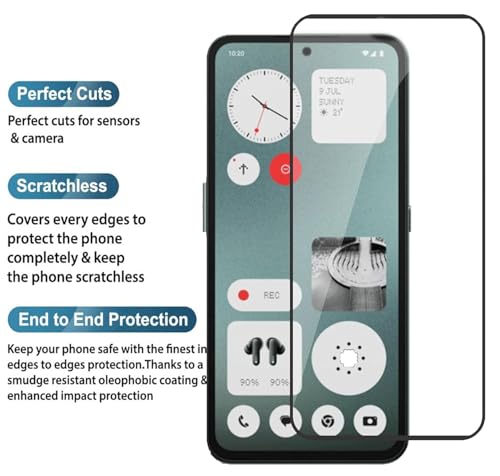 Image of DD SON Tempered Glass Screen Protector Compatible for Nothing CMF Phone 1 (Black) HD Glass with Edge to Edge Coverage and Easy Installation kit,Black